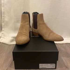 MENS YSL WYATT 30 Chelsea Boots tan/beige size 41